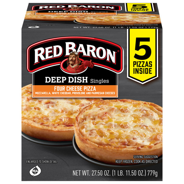 Red Baron Four Cheese Deep Dish Singles Frozen Pizza