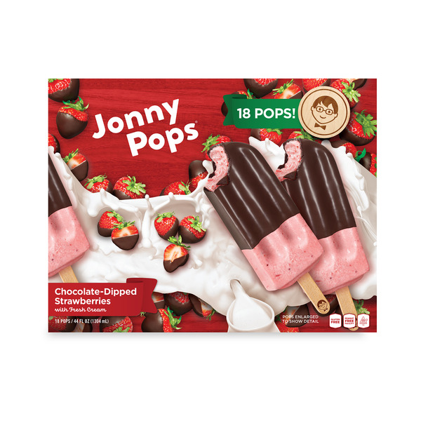 Johnny&#39;s - chocolate Jonny Pops Chocolate Fudge with Fresh Cream Pops, 4 ct