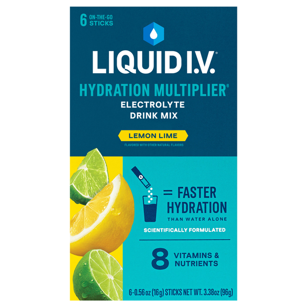 Liquid I.V. Hydration Multiplier Electrolyte Drink Mix, Lemon Lime