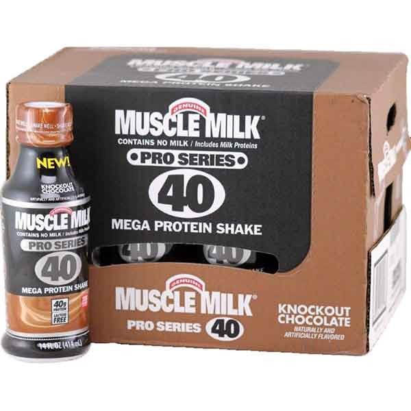 Muscle Milk Pro Series - Knockout Chocolate - 12/14 oz plastic bottles