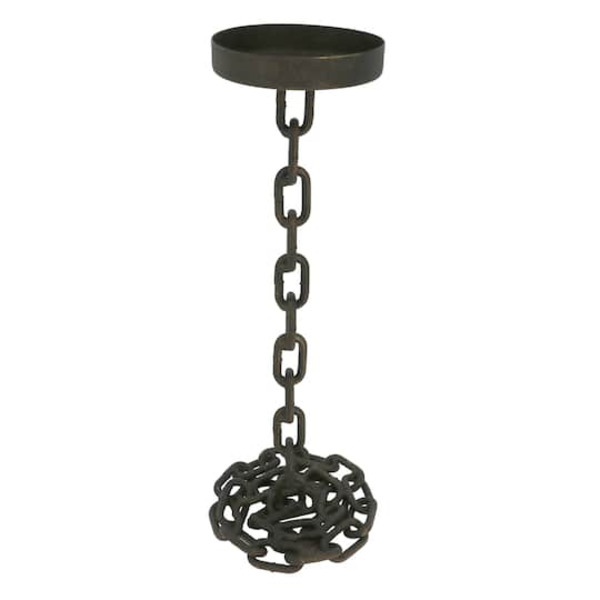 Ashland Iron Chain Pillar Candle Holder