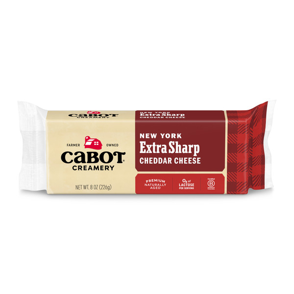 Cabot New York Extra Sharp Cheddar Cheese Block, 8 oz Same-Day