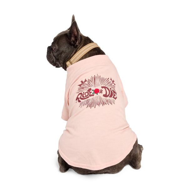 Reddy Ride or Die Pet T-Shirt, Large - Pink