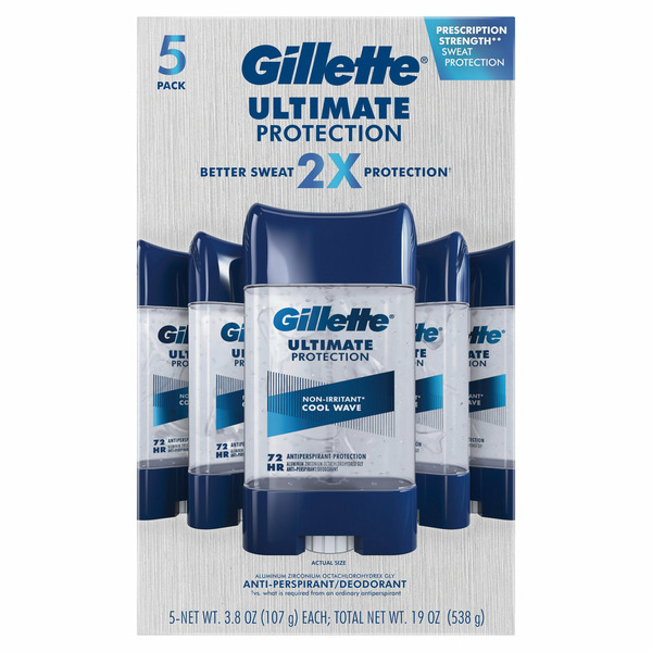 Gillette Ultimate Protection Clear Gel, 5 x 3.8 oz