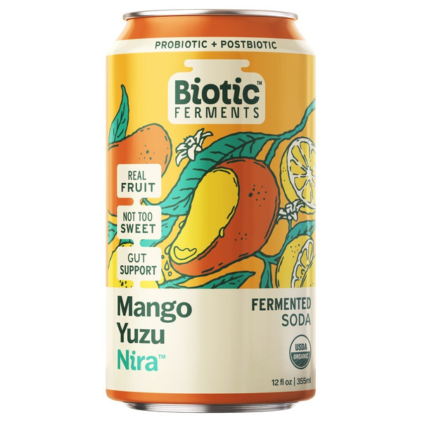 Mango Yuzu Nira Fermented Soda, Organic, Probiot
