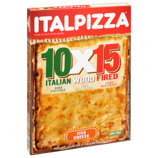 ITALPIZZA Pizza, Five Cheese, 10x15, Italian Wood Fired Same-Day