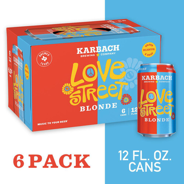 Karbach Brewing Co. Love Street Blonde Craft Beer, 6 Pack Beer, 12