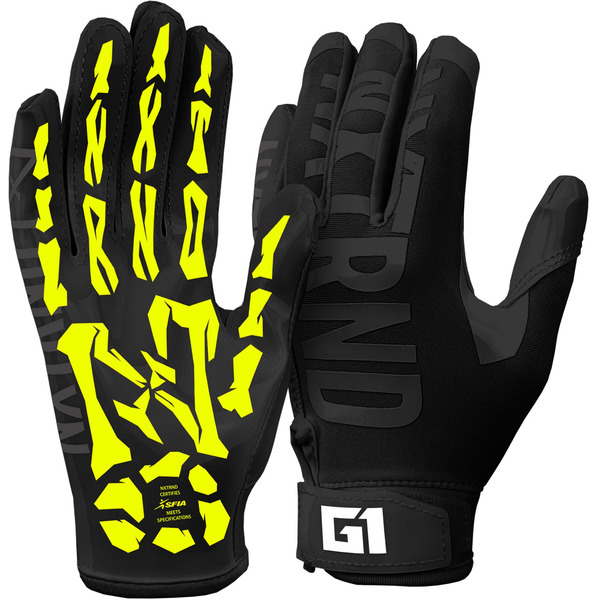 Nxtrnd Youth G1 Skeleton Football Gloves, M - Black