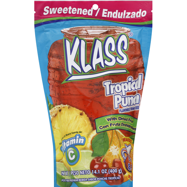 Klass Drink Mix, Sweetened, Tropical Punch Flavored