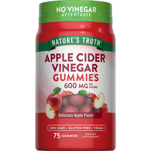 Nature's Truth Apple Cider Vinegar, 600 mg Vegan Gummies Same-Day