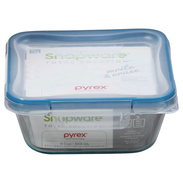 Snapware Container, Glass, Write Erase, 950 Milliliter