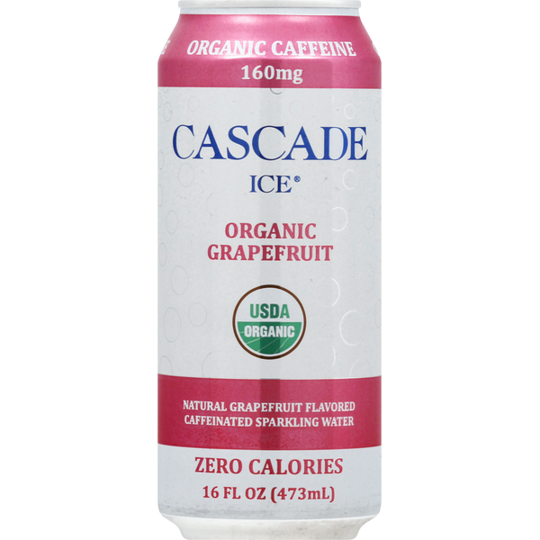 Cascade Ice Sparkling Water, Organic, Grapefruit, Caffeinated (16 oz) Instacart