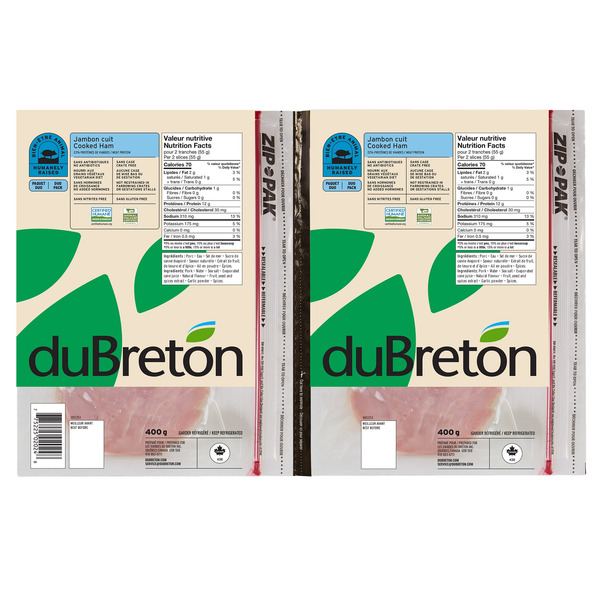 duBreton Certified Humane Cooked Ham Slices