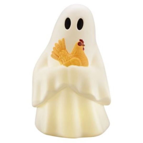 Red Shed 27 in. Light-Up Ghost Holding Chicken Blow Mold Halloween Statue