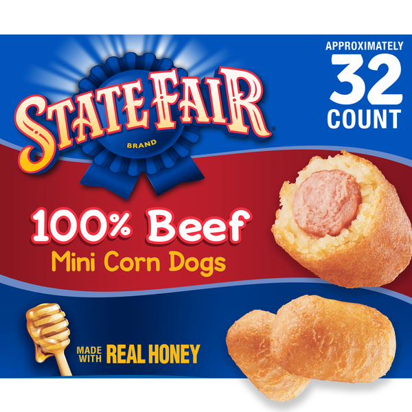 State Fair Beef Mini Corn Dogs, Frozen, 32 Count