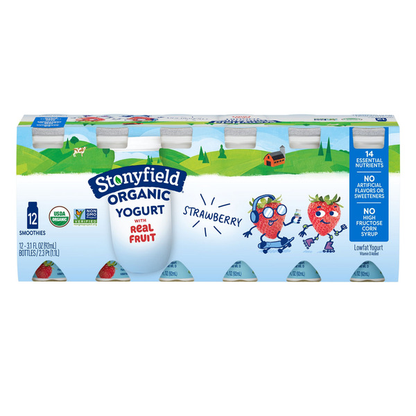 Wegmans Stonyfield Organic Lowfat Yogurt Strawberry Smoothies Same-Day ...