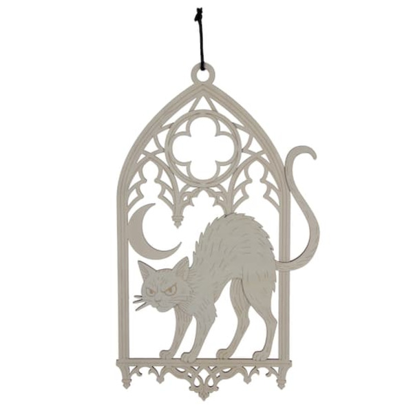 Make Market Black Cat in Cathedral Window DIY Wood Plaque
