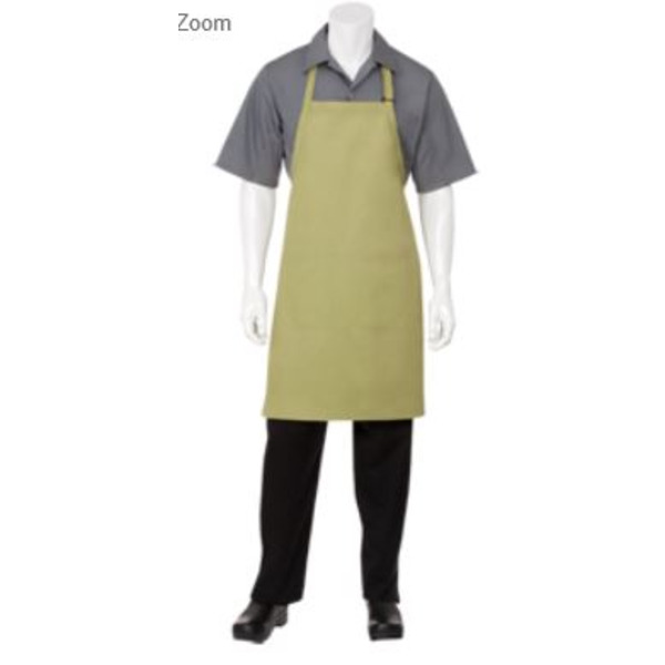 Chef Works - Butcher Bib Apron, 34"L x 24"W, patch pocket, 65/35 poly/cotton, red