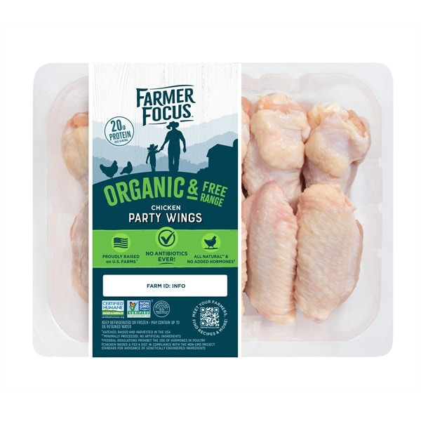 Farmer Focus Organic & Free Range Chicken Party Wings Same-Day