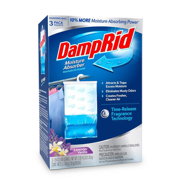Damprid 15.4 Oz Hanging Moisture Absorber, Pack Of 3, Lavender Vanilla