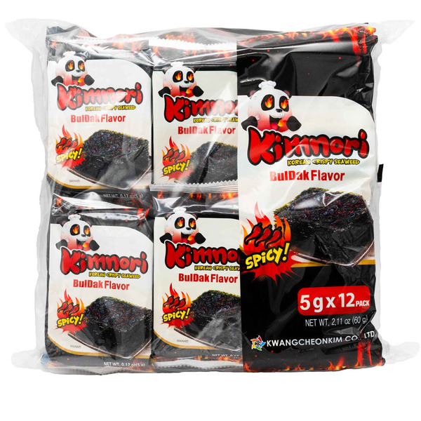 Kimnori USA Spicy Buldak Flavor Seasoned Seaweed