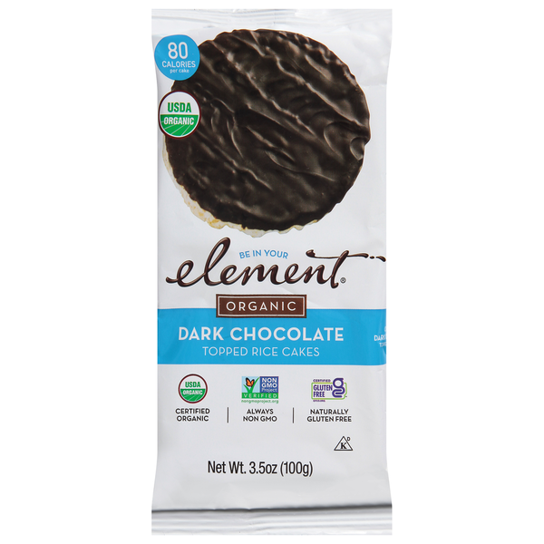 ShopRite Element Rice Cakes, Topped, Organic, Dark Chocolate SameDay