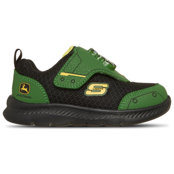 Skechers John Deere Boys' John Deere Lighted Sneaker, Size 8 - Black/Green