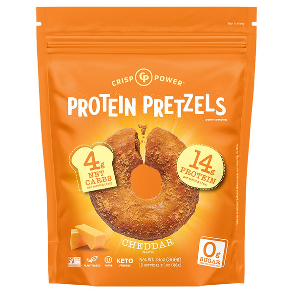 Crisp Power Cheddar Protein Pretzels, 13 oz