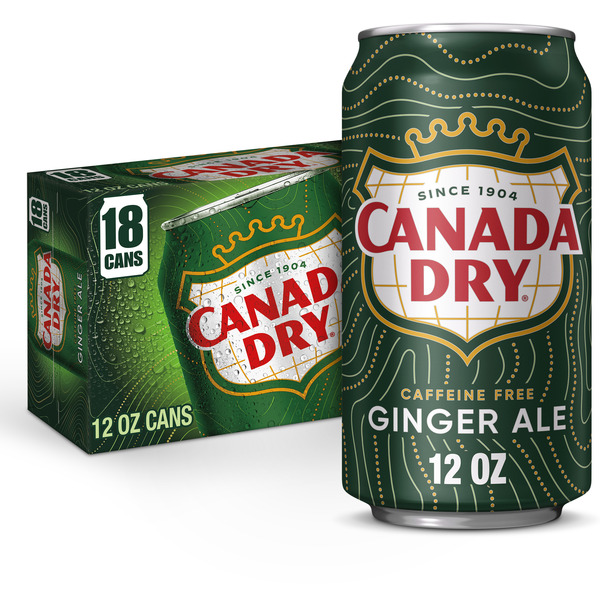 Canada Dry Ginger Ale Soda, 12 fl oz cans, 18 pack
