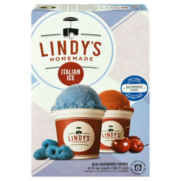 Lindy's Homemade Italian Ice, Blue Raspberry/Cherry