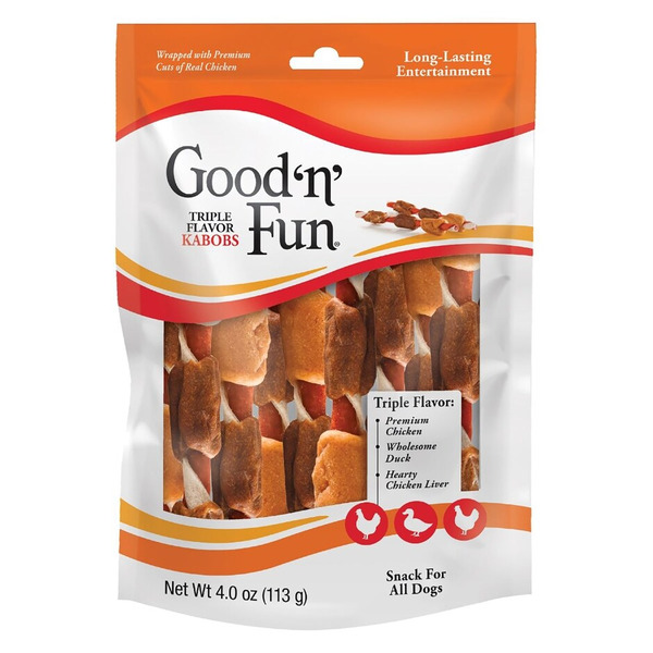 Good 'n' Fun Snack for All Dogs, Triple Flavor, Kabobs Same-Day