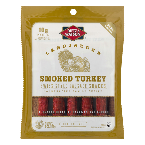 Dietz & Watson Sausage Snacks, Gluten Free, Landjaeger, Smoked