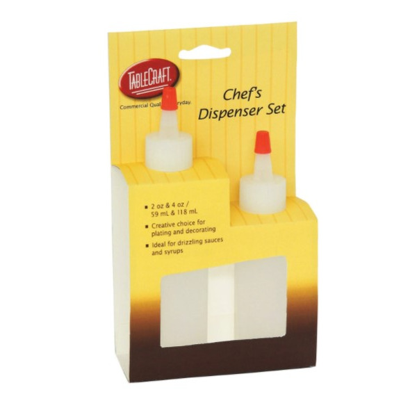 TableCraft - #H110204 Chef's Squeeze Bottle Set Clear 2 oz & 4 oz, 2 CT