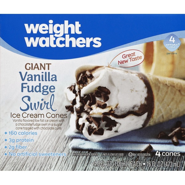 weight watchers Giant Vanilla Fudge Ice Cream Sundae Cone (4 oz