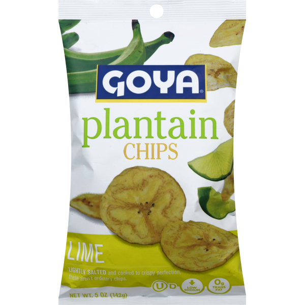 Goya Plantain Chips, Lime, Low Sodium
