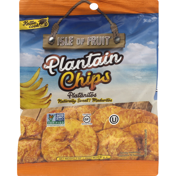 Isle of Fruit Plantain Chips, Kettle Cooked, Naturally Sweet (2 oz