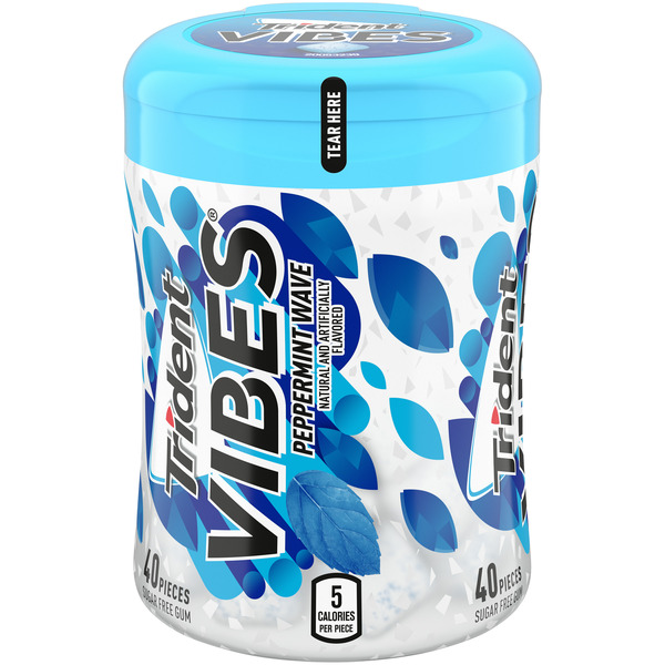 Trident Vibes Sugar Free Gum, Peppermint Wave Flavor Same-Day