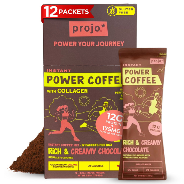 Projo Power Coffee with Collagen, Rich & Creamy Chocolate
