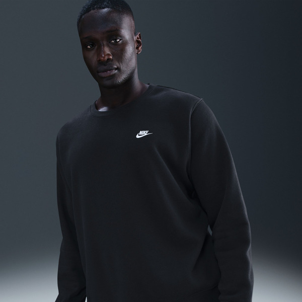 Nike Men's Club Fleece Crewneck Sweatshirt, S - Black