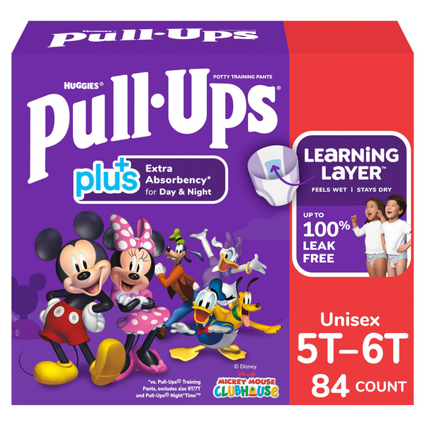 Huggies Pull-Ups Plus Training Pants Unisex, 5T - 6T