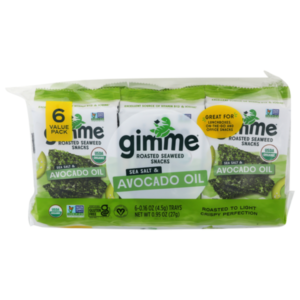 Gimme Health Foods Organic Sea Salt & Avocado Oil Seaweed 6 Pack