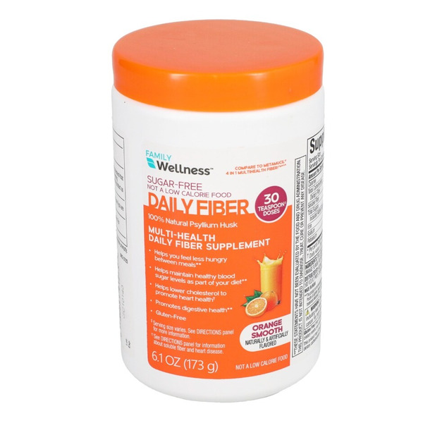 Family Wellness Multi-health Daily Fiber Supplement Doses Orange