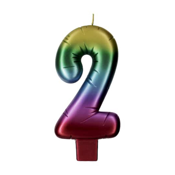 Makery Rainbow Number 2 Candle