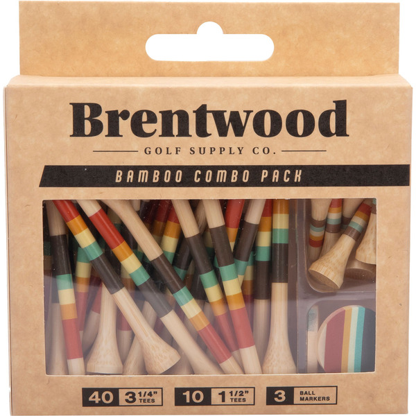 Brentwood Golf Supply Golf Tee & Marker Combo Pack - Brown & Orange