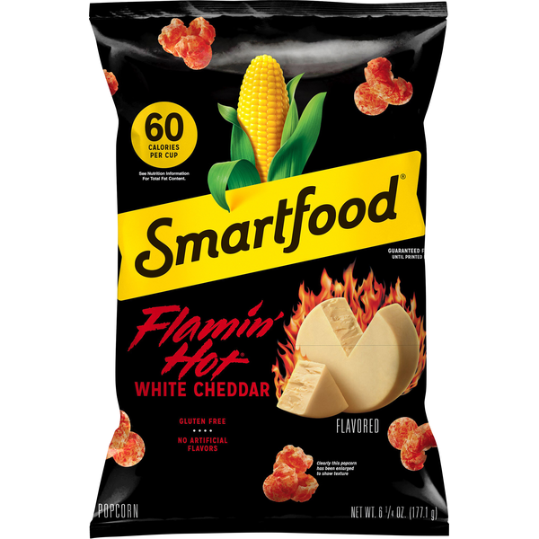 Smartfood Popcorn, White Cheddar Flavored, Flamin Hot (6.25 ...