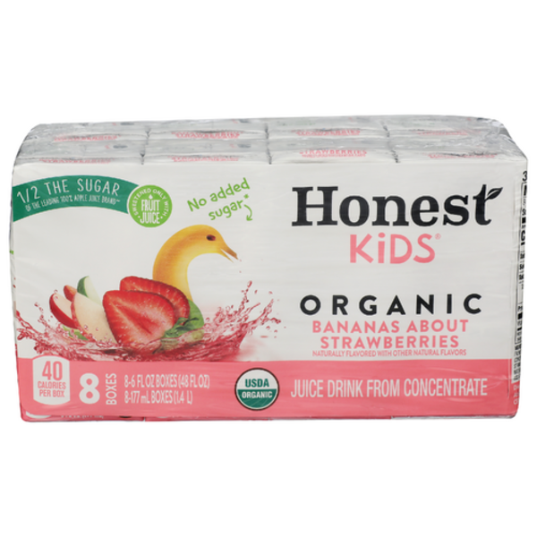 Honest Kids Organic Bananas About Strawberries Juice 8 Pack