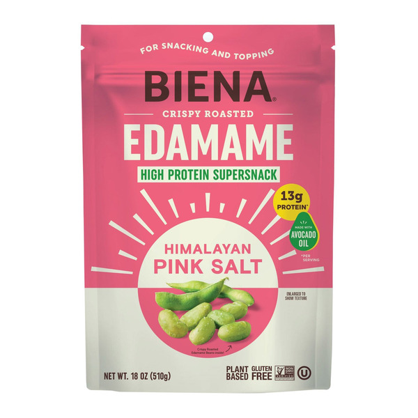 Biena Crispy Roasted Pink Himalayan Salt Edamame , 18 oz
