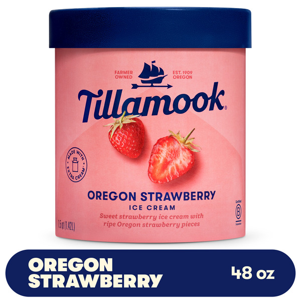 Tillamook Oregon Strawberry Ice Cream, 48fl-oz