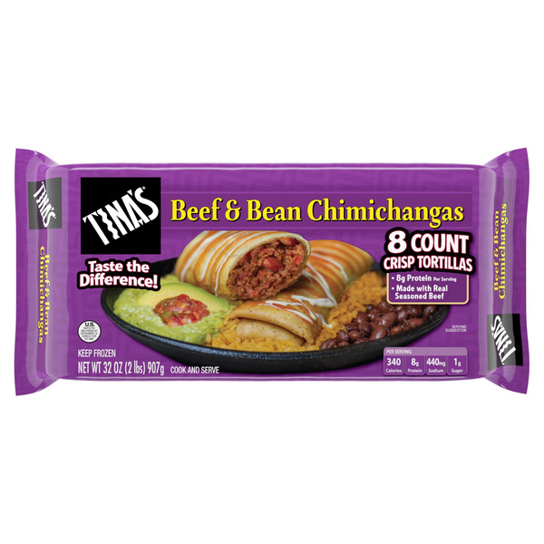 Tina's Beef & Bean Chimichangas, Family Meal Pack