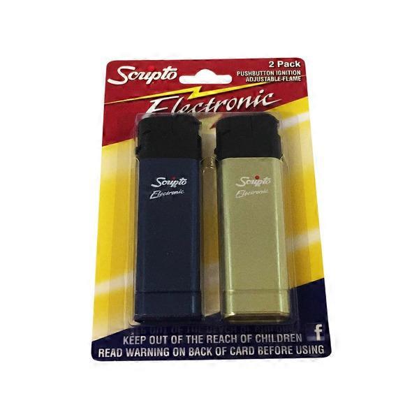 Scripto Pushbutton Ignition Adjustable Flame Electronic Lighters (2 ct